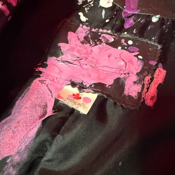 Upcycled Unique Abstract Leather Jacket – Festival & Street Style Fashion - Picture 8 of 12